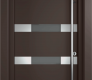 MODERN FRONT STEEL DOOR AURA BROWN/WHITE 37 7/16" X 81 11/16" LHI + HARDWARE