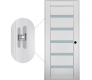 RTA LEFT HAND PREHUNG CONCEALED DOOR SLAB LEORA VETRO BIANCO NOBLE 18" X 80" X 1 9/16" FROSTED GLASS