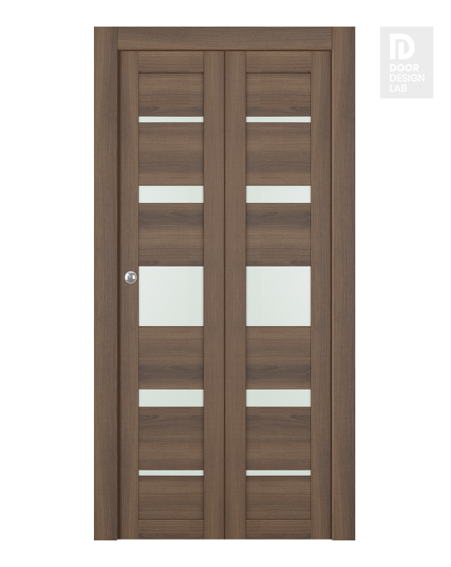 Avon 07-03 Vetro Pecan Nutwood Modern Interior Bifold Doors by Belldinni