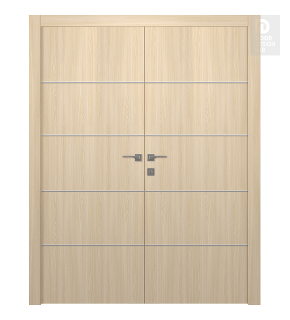 Optima 4H Loire Ash Modern Interior Double Swing Doors by Belldinni