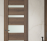 Avon 07-05 Vetro Pecan Nutwood Modern Interior Frameless Door by Belldinni