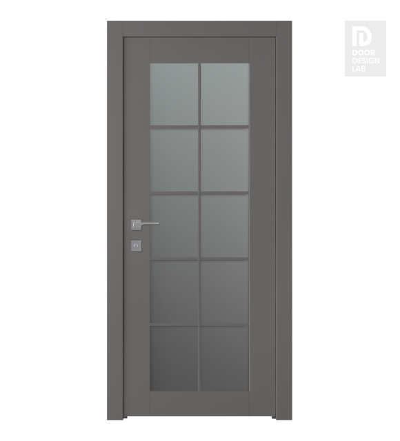 Avon 10 Lite Vetro Gray Matte Modern Interior Door by Belldinni