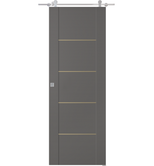 Avon 01 4H Gold Gray Matte Barn doors