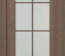 Avon 8 Lite Vetro Pecan Nutwood Modern Interior Pocket Door by Belldinni