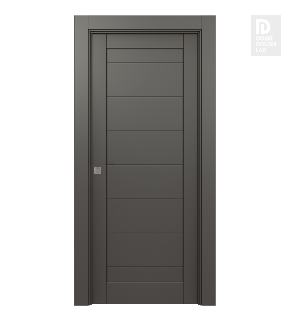 Ermi Gray Matte Modern Interior Pocket Door by Belldinni