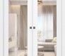 Palladio 207 Clear Vetro Bianco Noble Modern Interior Double Pocket Doors by Belldinni