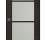 Avanti 4 Lite Vetro Black Apricot Modern Interior Barn Door by Belldinni