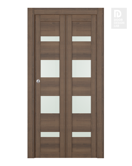 Avon 07-01 Vetro Pecan Nutwood Modern Interior Bifold Doors by Belldinni