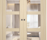 Avon 3 Lite Clear Vetro Loire Ash Modern Interior Double Pocket Doors by Belldinni