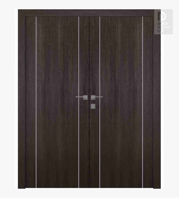 Optima 2U Veralinga Oak Modern Interior Double Swing Doors by Belldinni