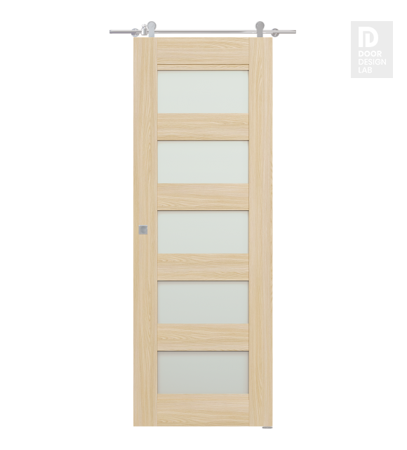 Avon 07-07 Vetro Loire Ash Modern Interior Barn Door by Belldinni