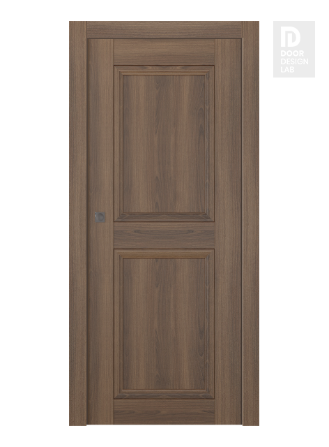 Oxford Duo 07 Rn Pecan Nutwood Modern Interior Pocket Door by Belldinni