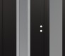 Modern Steel Front Door DIAMOND A1 48" X 80" BLACK/WHITE FROSTED GLASS PANEL STAINLESS STEEL LHI WITH SIDELITE FROSTED GLASS