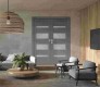 Mirella Vetro Gray Matte Double doors