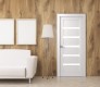 DOOR SLAB LEORA VETRO BIANCO NOBLE 30" X 92 1/2" X 1 9/16" FROSTED GLASS