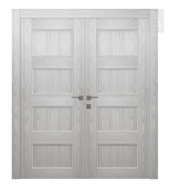 Oxford Uno 07 3R Ribeira Ash Modern Interior Double Swing Doors by Belldinni