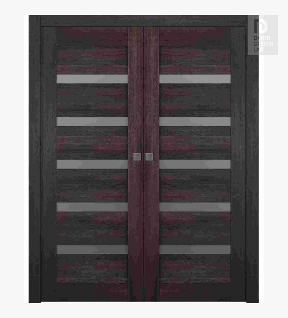 Avon 07-04 Vetro Veralinga Oak Modern Interior Double Pocket Doors by Belldinni