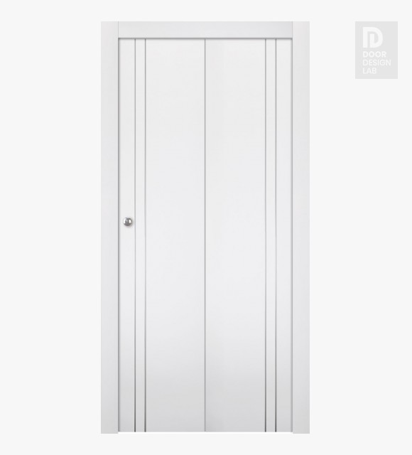 Smart Pro 2V Polar White Modern Interior Bifold Doors by Belldinni