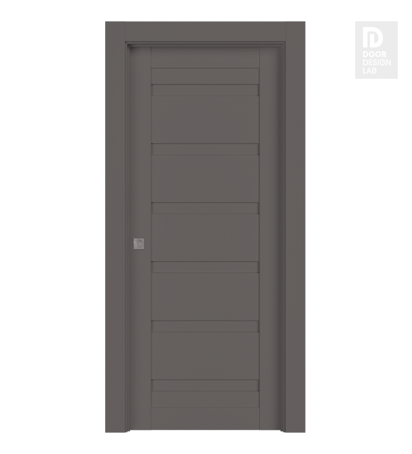 Louver Gray Matte Modern Interior Pocket Door by Belldinni