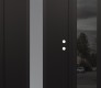 Modern Steel Front Door DIAMOND A1 52" X 80" BLACK/WHITE FROSTED GLASS PANEL BLACK LHI WITH SIDELITE MIRRORED GLASS