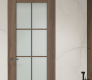 Avon 8 Lite Vetro Pecan Nutwood Modern Interior Frameless Door by Belldinni
