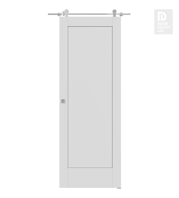 Shaker 1 Panel Primed Modern Interior Barn Door by Belldinni
