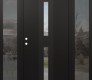 DIAMOND A6 60" X 80" BLACK/BLACK CLEAR GLASS PANEL BLACK LHI WITH 2 SIDELITES MIRRORED GLASS