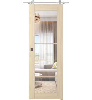 Avon 5 Lite Clear Vetro Loire Ash Barn doors