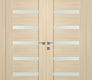 Avon 07-04 Vetro Loire Ash Modern Interior Double Swing Doors by Belldinni