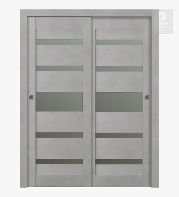 Avon 07-05 Vetro Light Urban Modern Interior Bypass Doors by Belldinni