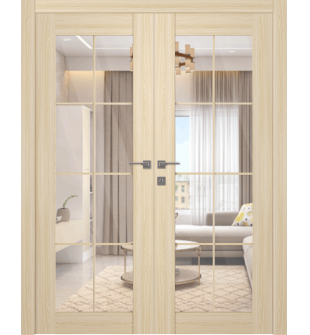 Avon 8 Lite Clear Vetro Loire Ash Double doors