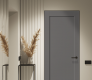 Shaker 1 Panel Gray Matte Modern Interior Frameless Door by Belldinni