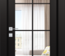 Avon 8 Lite Clear Vetro Black Matte Modern Interior Door by Belldinni