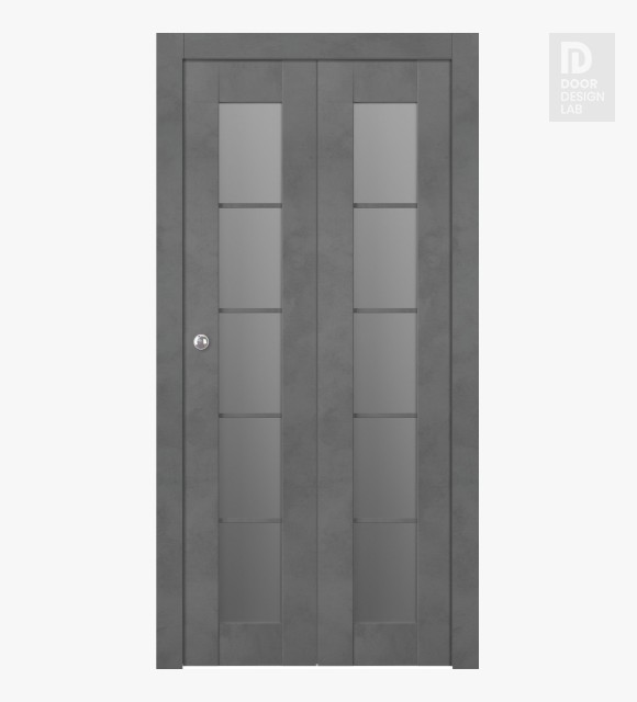 Avon 5 Lite Vetro Dark Urban Modern Interior Bifold Doors by Belldinni