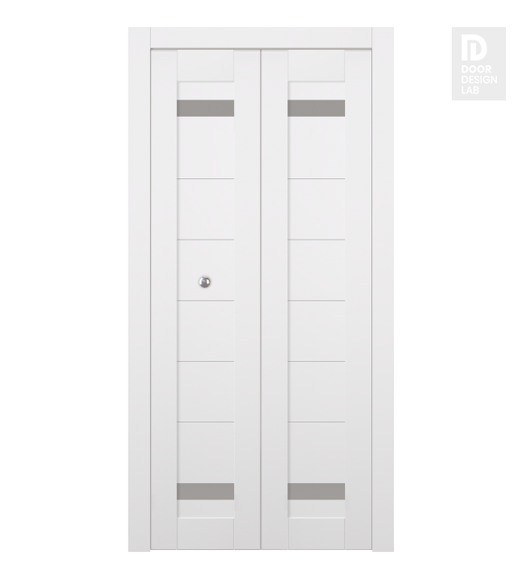 Perla Vetro Snow White Modern Interior Bifold Doors by Belldinni