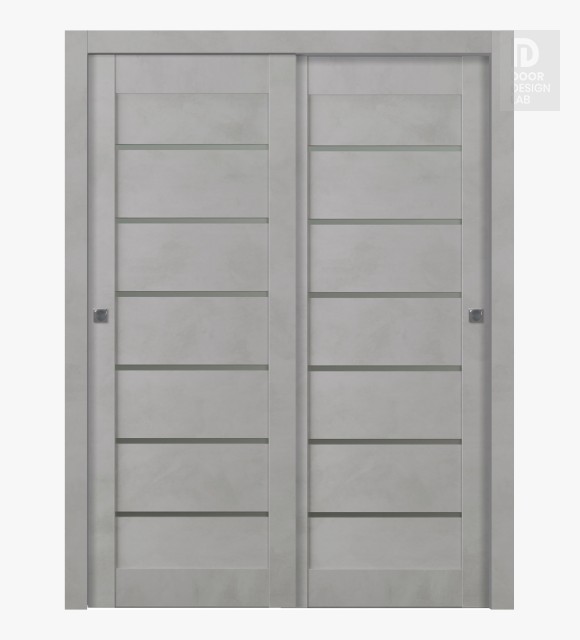 Avon 07-02 Vetro Light Urban Modern Interior Bypass Doors by Belldinni