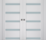 Leora Vetro Bianco Noble Modern Interior Double Pocket Doors by Belldinni