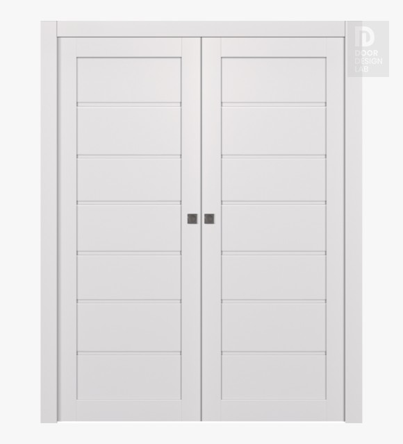 Alda Snow White Modern Interior Double Pocket Doors by Belldinni