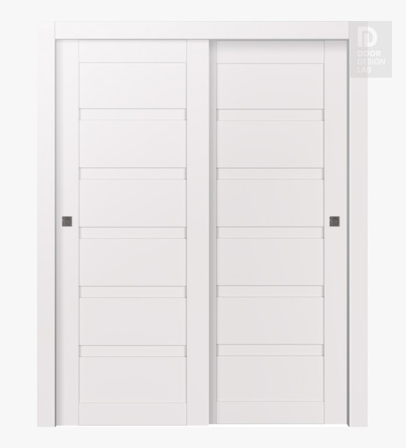 Louver Snow White Modern Interior Bypass Doors by Belldinni