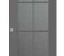 Avon 8 Lite Vetro Gray Matte Modern Interior Barn Door by Belldinni