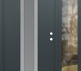 Modern Steel Front Door DIAMOND A1 48" X 80" ANTHRACITE/ANTHRACITE FROSTED GLASS PANEL STAINLESS STEEL LHI WITH SIDELITE CLEAR GLASS