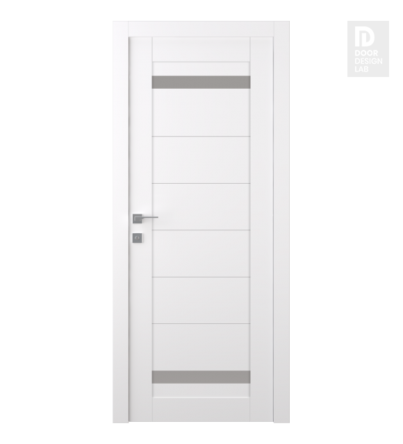 Perla Vetro Snow White Modern Interior Door by Belldinni