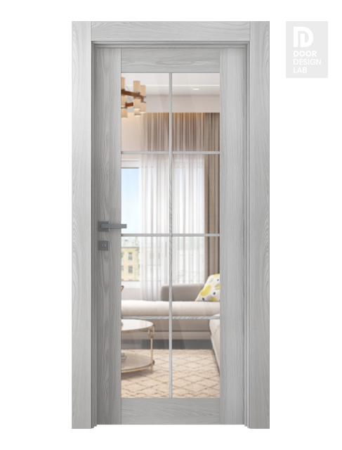 Avon 8 Lite Clear Vetro Ribeira Ash Modern Interior Door by Belldinni