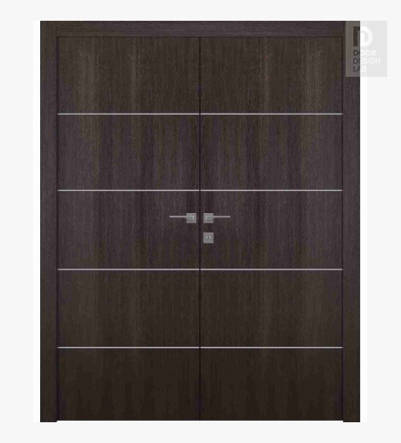 Optima 4H Veralinga Oak Modern Interior Double Swing Doors by Belldinni