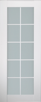 DOOR SLAB SMART PRO 10 LITE VETRO POLAR WHITE 32" X 96" X 1 3/4" TEMPERED FROSTED GLASS