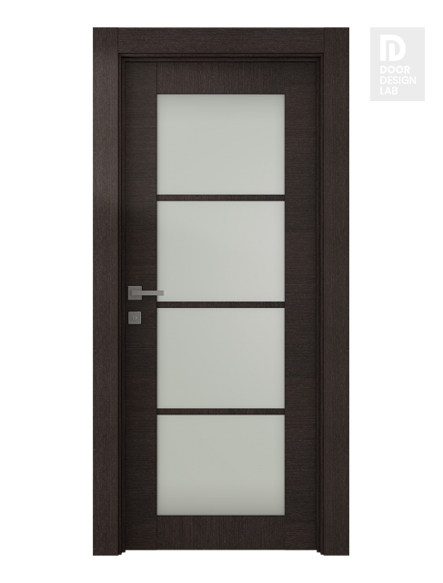 Avanti 4 Lite Vetro Black Apricot Modern Interior Door by Belldinni