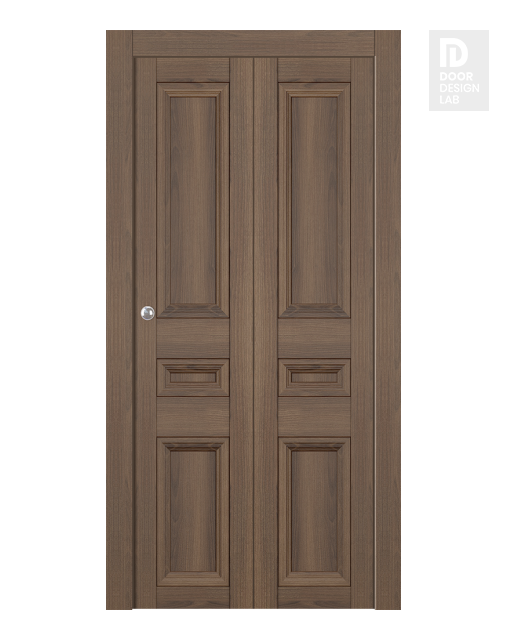 Oxford Duo 07 2R Pecan Nutwood Modern Interior Bifold Doors by Belldinni