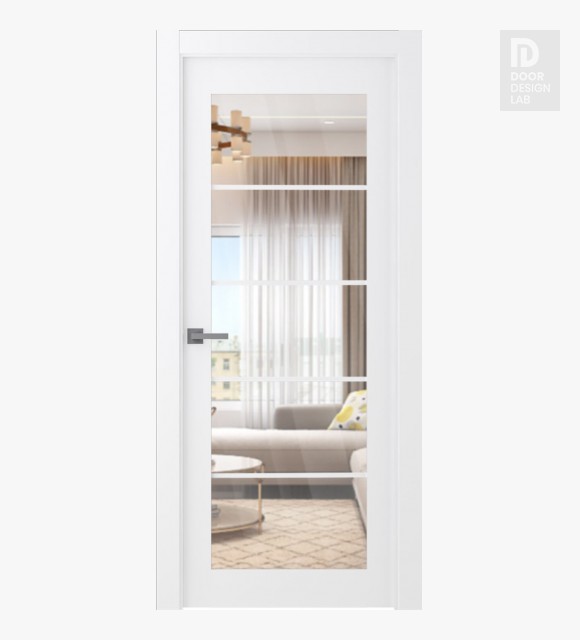 Palladio 5 Lite Clear Vetro Bianco Noble Modern Interior Door by Belldinni