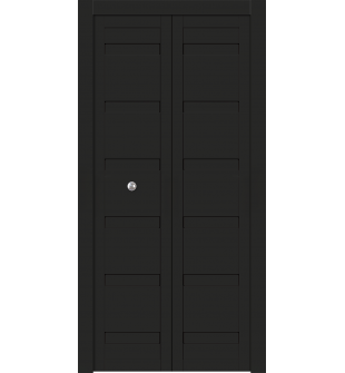 Louver Black Matte Bi-folding doors