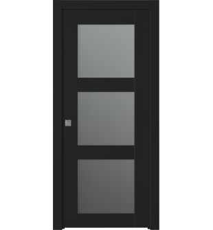 Avon 3 Lite Vetro Black Matte Pocket doors